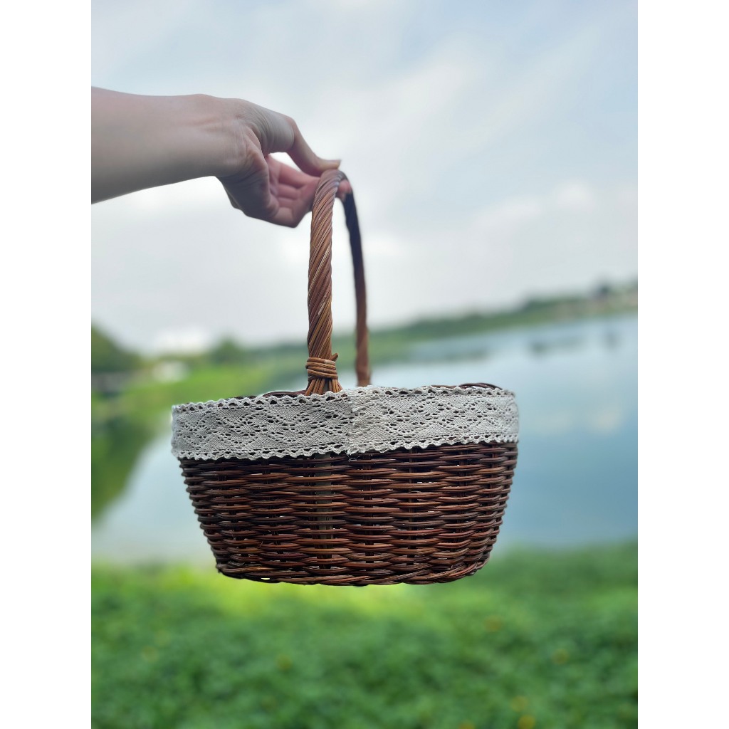 Giỏ mây cắm hoa đựng hoa quả