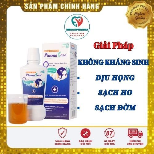 Nước súc họng nano bạc PLASMAKARE- 250ML giảm nhanh rát họng, amidan,các cơn đau rát, loét,ho,đờm