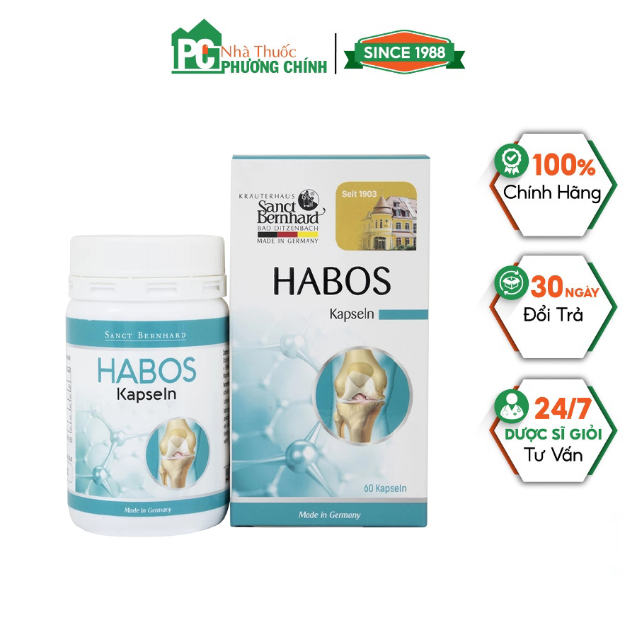 Habos Kapseln Sanct Bernhard - Hỗ Trợ Tái Tạo Mô Sụn Khớp, Giảm Khô Khớp (Hộp 60 Viên)