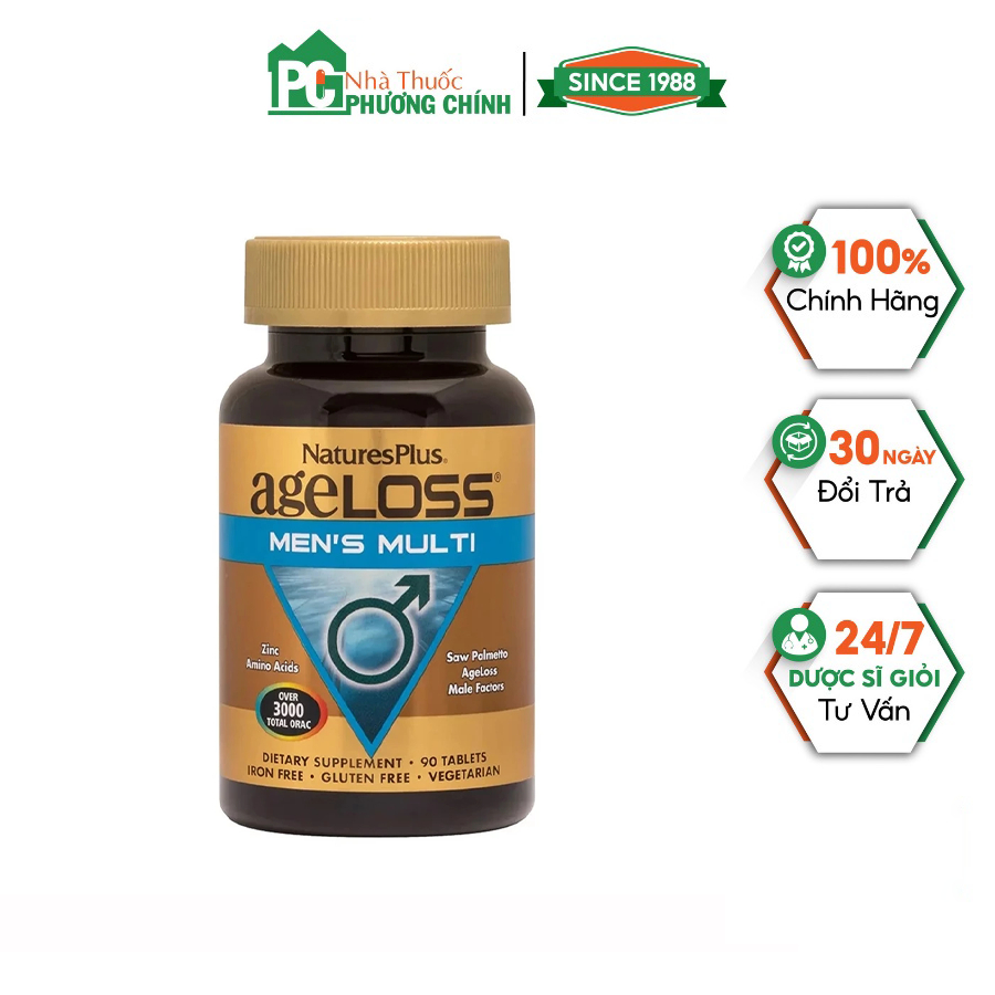 Vitamin Tổng Hợp Cho Nam Nature's Plus Ageloss Men's Multi Giúp Nâng Cao Sức Khoẻ Toàn Diện (Hộp 90 Viên)