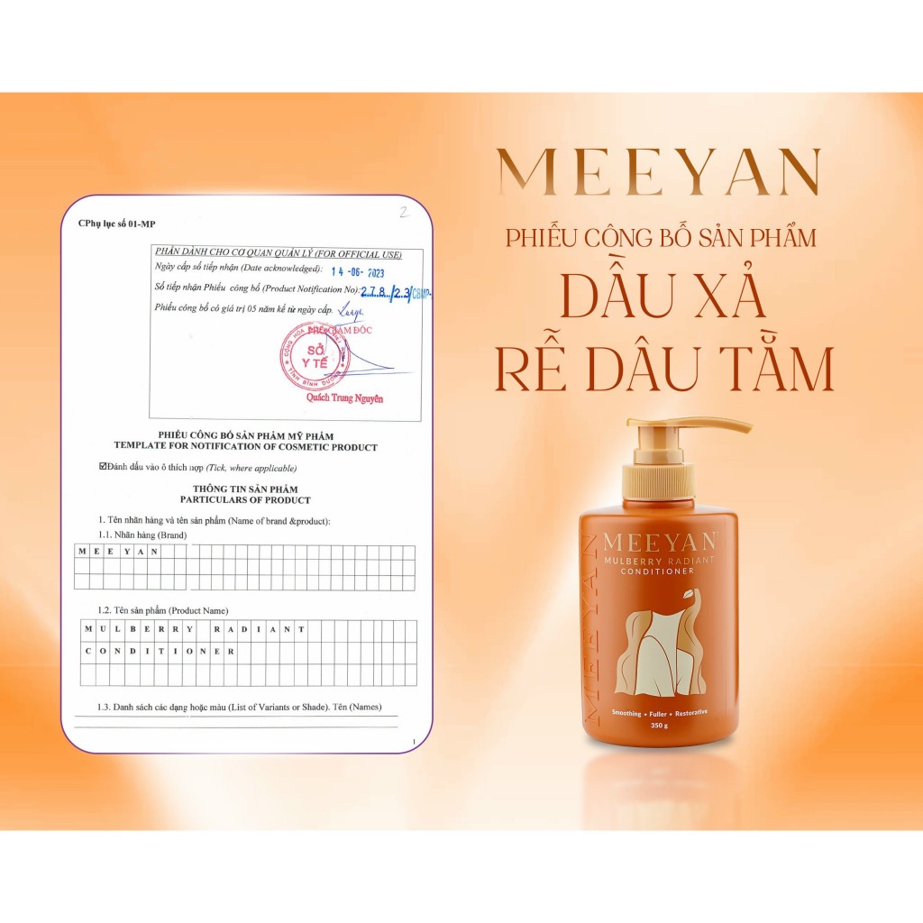 Combo gội xả MEYAN Meea chăm sóc tóc Treatment thành phần rễ dâu tằm 500ml