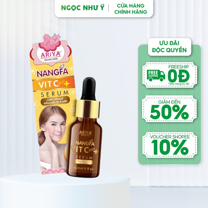 Serum Nangfa Vit C Plus Ariya Skincare Thái Lan 8ml Giúp Giảm Mụn Kháng Viêm - Hỗ Trợ Làm Sáng Mờ Thâm - Hiệu Quả Rõ Rệt