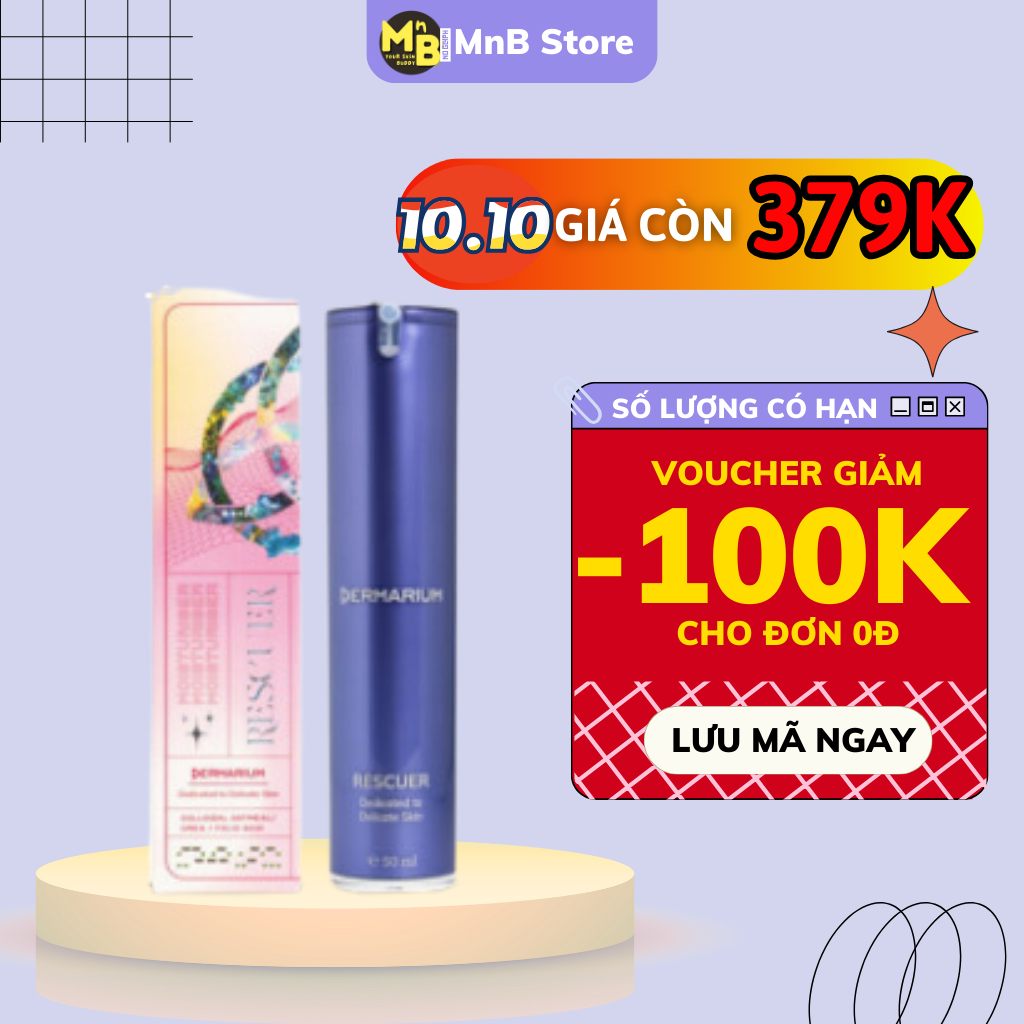 RESCUER Dermarium EASECREAM - Kem dưỡng phục hồi da cho da dầu mụn nhạy cảm 50ml