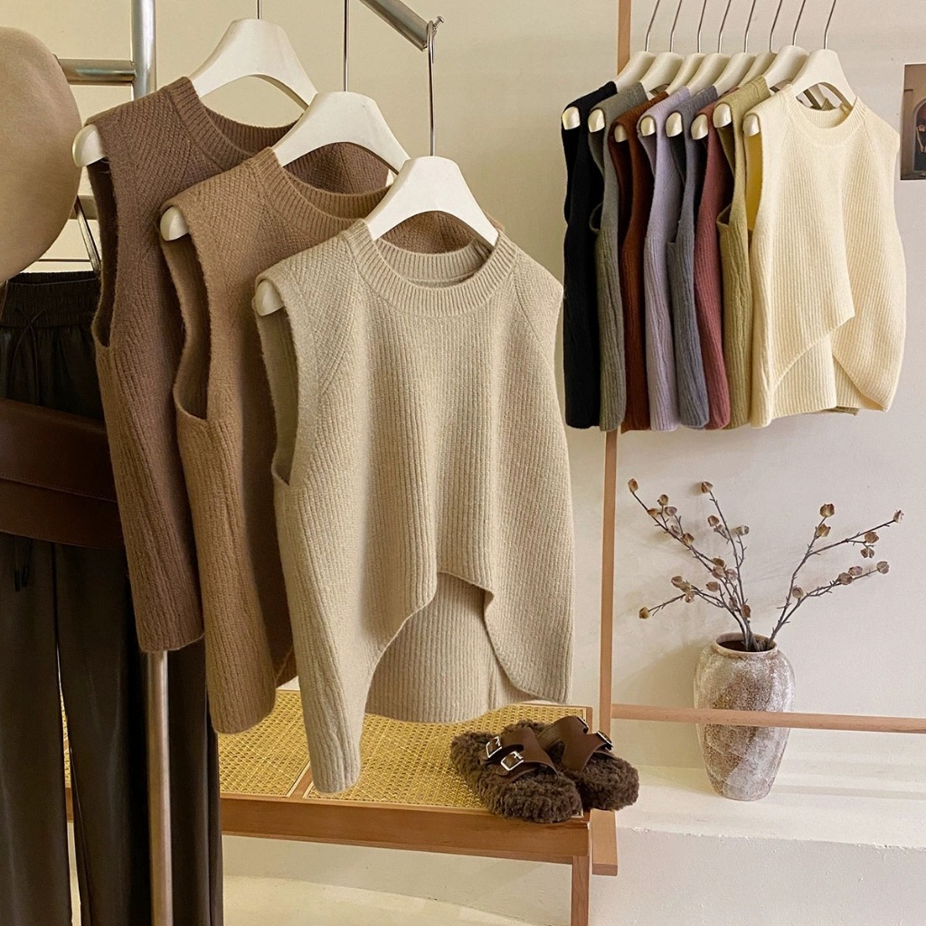 Áo ghi lê len cổ tròn khoét lai - Nhakholiti - AL592