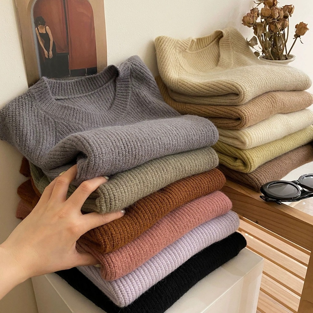 Áo ghi lê len cổ tròn khoét lai - Nhakholiti - AL592