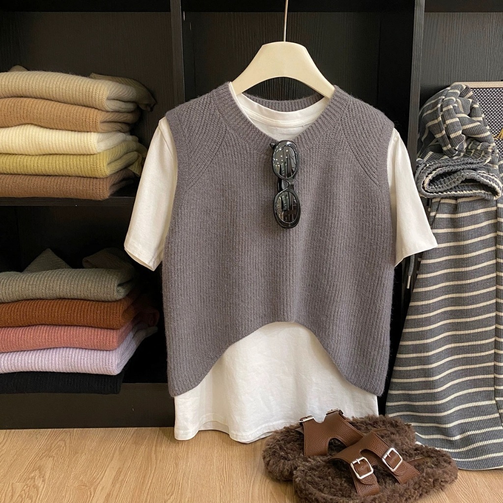 Áo ghi lê len cổ tròn khoét lai - Nhakholiti - AL592