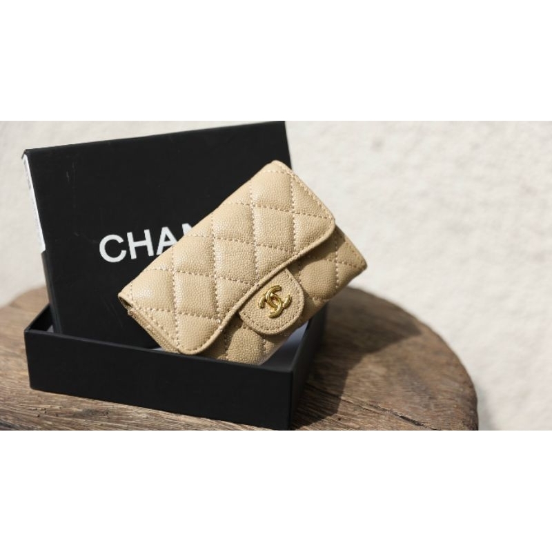 Ví nữ ngắn cao cấp da thật hàng super 3 màu khóa vàng da sần xinh xỉu luôn