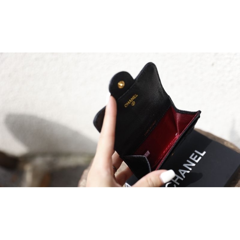 Ví nữ ngắn cao cấp da thật hàng super 3 màu khóa vàng da sần xinh xỉu luôn