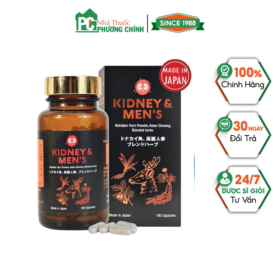 Kidney Men's Waki - Hỗ Trợ Bổ Thận, Tăng Cường Sinh Lý Nam (Hộp 180 Viên)