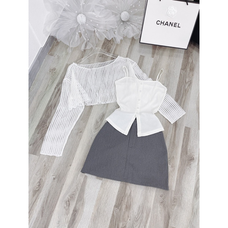 SÉT ÁO REN CVAY XÁM 3 MÓN