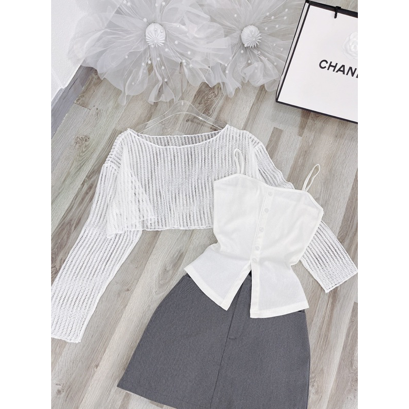 SÉT ÁO REN CVAY XÁM 3 MÓN