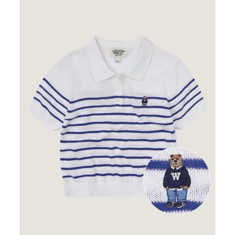 Áo polo len cộc gấu Whoau chuẩn authentic