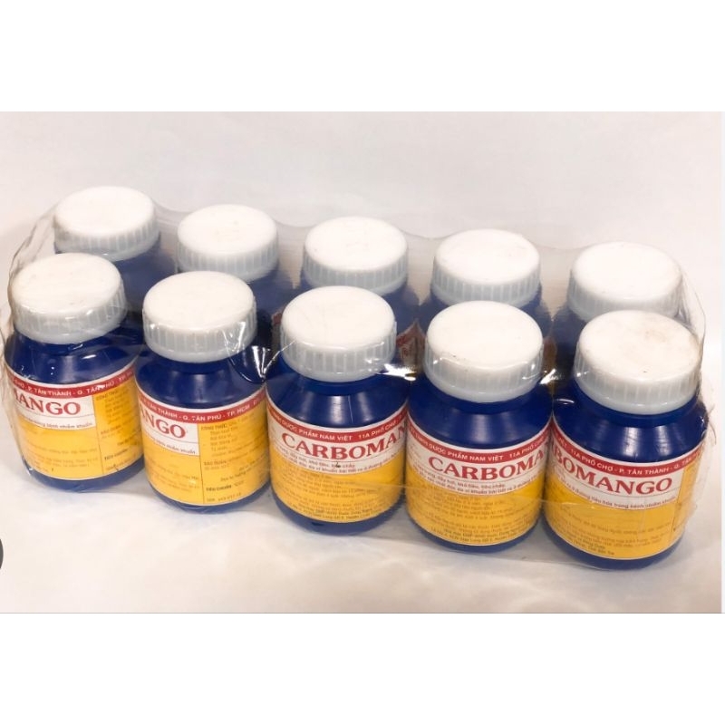 Carbomango giúp giảm đau bụng, no hơi, tiêu chảy chai 100 viên
