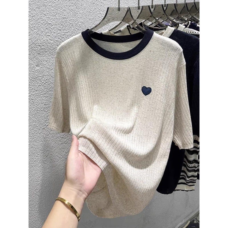 Áo thun gân SUESS TEE trái tim