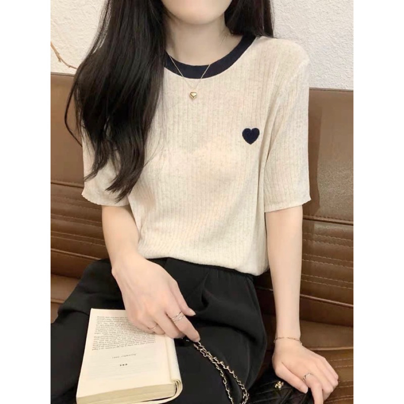 Áo thun gân SUESS TEE trái tim