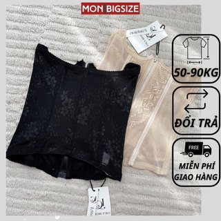 Gen đai nịt bụng latex bigsize nữ kéo khóa không lộ viền siết eo MON big size 50 - 90kg