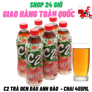 Trà đen c2 dâu anh đào 1 lốc 6 chai 455 ml