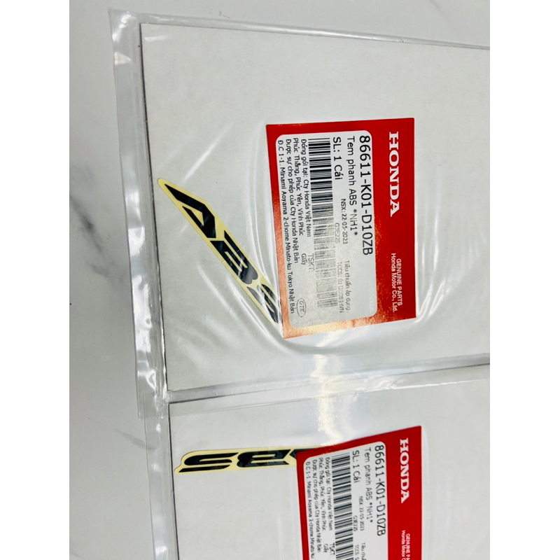 Tem dán xe chữ ABS Bạc - Đen dè trước Honda Sh Việt Nam