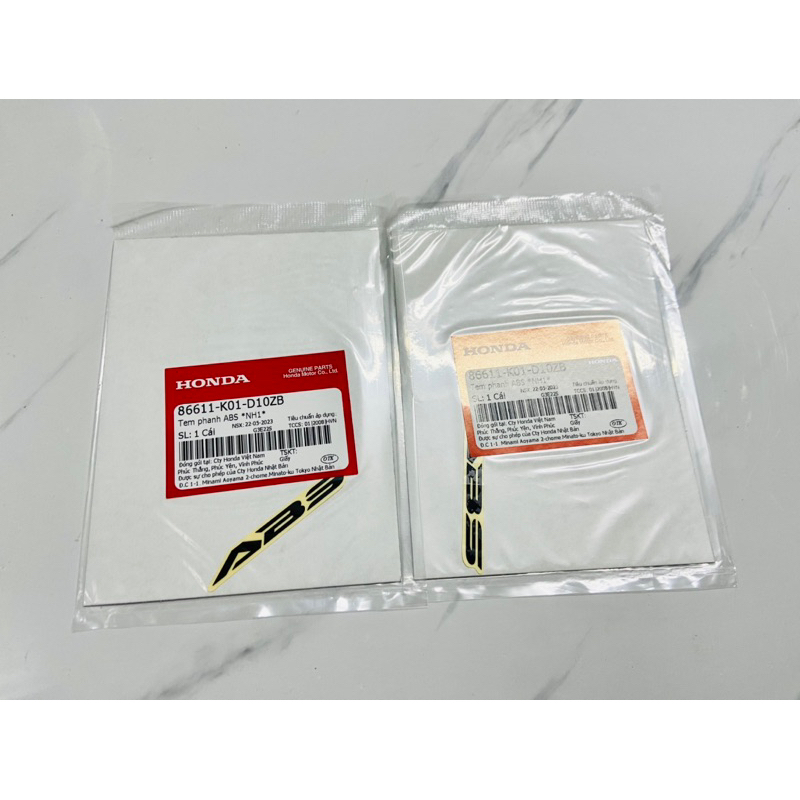 Tem dán xe chữ ABS Bạc - Đen dè trước Honda Sh Việt Nam