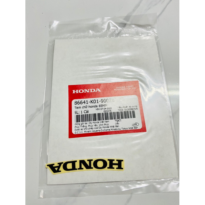 Tem dán xe honda SH Việt - Vision - SH Mode chữ cong, màu đen nền trong suốt 65mm