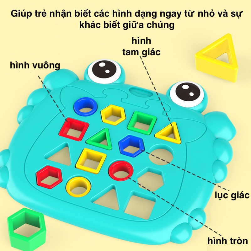 Đồ chơi giáo dục Montessori Bộ đồ chơi lắp ghép hình học Đồ chơi phát triển tư duy cho trẻ tăng tương tác giữa cha mẹ co