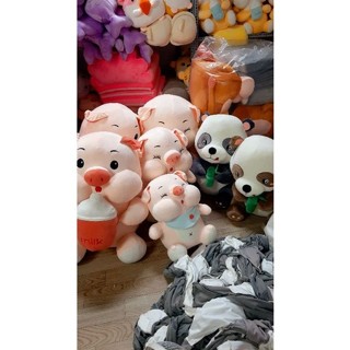 Gấu bông heo ôm bình sữa lợn bú bình mẫu thú nhồi bông siêu cute hàng cao cấp mềm mịn