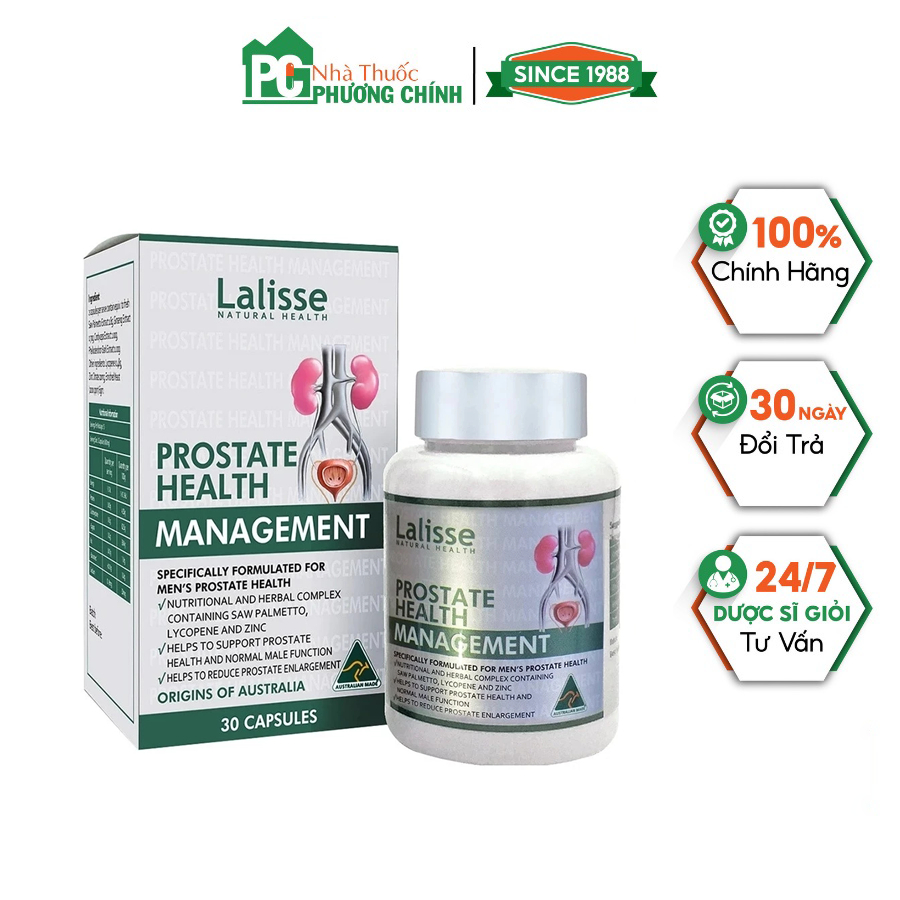 Lalisse Prostate Health Management - Giảm Các Triệu Chứng Của Phì Đại Tuyến Tiền Liệt (Hộp 30-100 Viên)