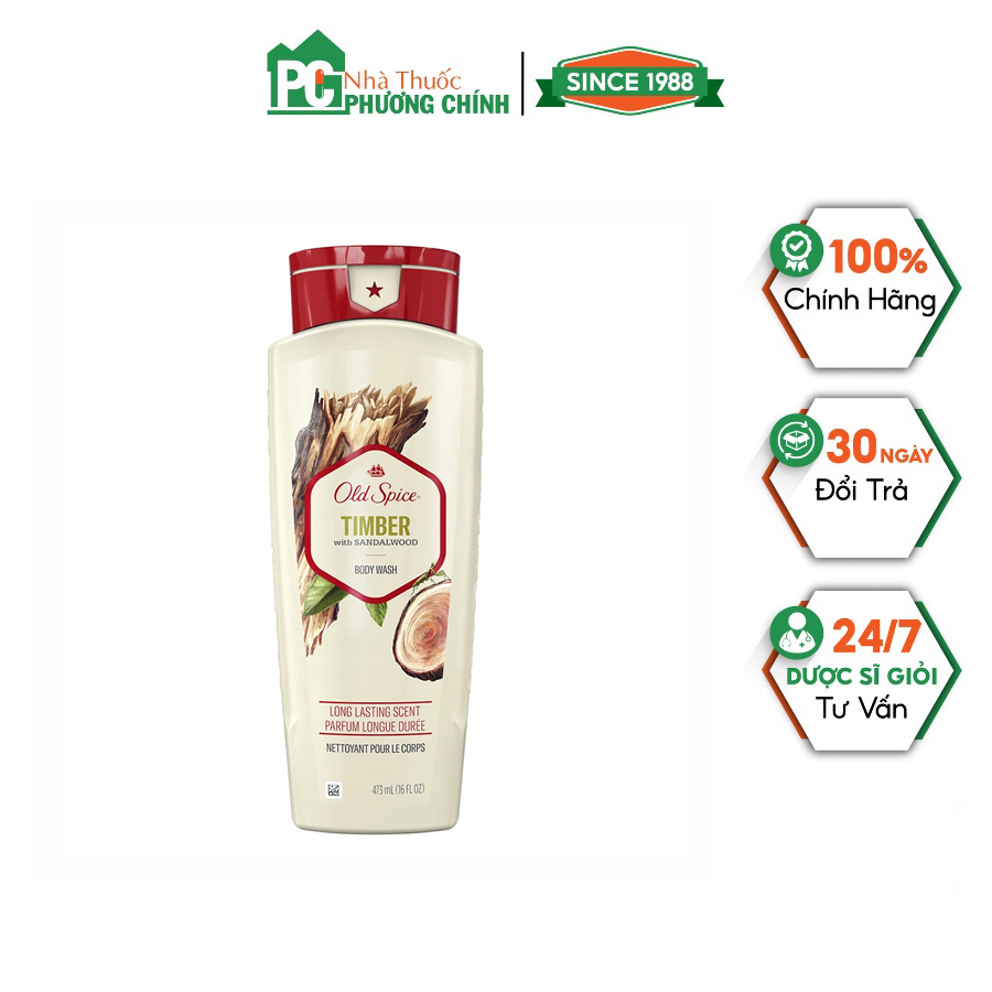 Sữa Tắm Old Spice Timber Hương Sảng Khoái (Chai 473ml)