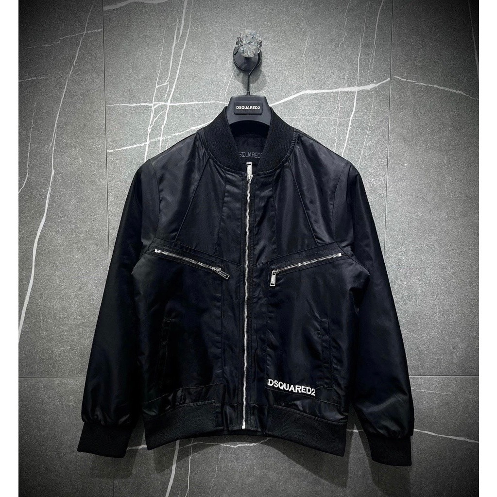 Áo Khoác Nam DSQ Khóa Chéo Hót Hít - Áo Khoác Nam Thêu Chữ Phối Khóa Siêu Đẹp