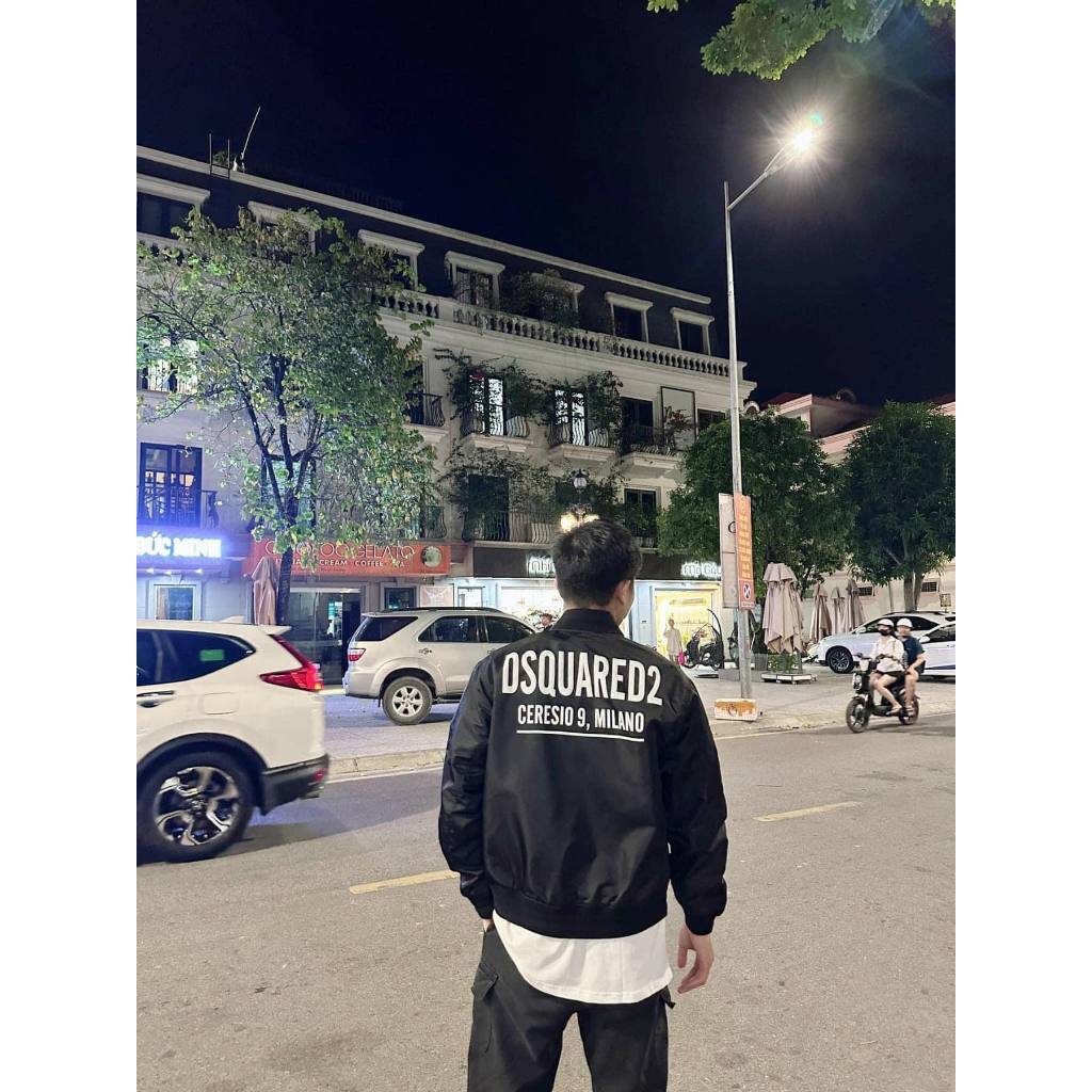 Áo Gió Nam DSQ Milano 290 Màu Đen Thời Trang Nam Chất Liệu Gió Full Size S M L XL