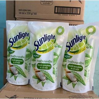 Nước rửa chén Sunlight trà xanh, chanh 100, thiên nhiên túi 550g. Nước rửa bát Sunlight
