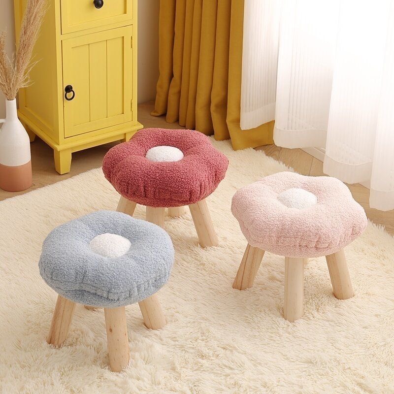 Ghế đôn mini đệm hình hoa nhiều màu cute decor trang trí, siêu chắc chắn Trang Xuka