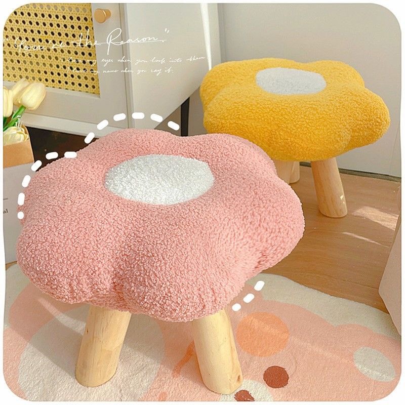 Ghế đôn mini đệm hình hoa nhiều màu cute decor trang trí, siêu chắc chắn Trang Xuka