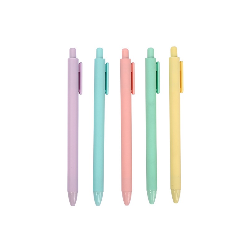 Bút bi bấm mực Gel đen vỏ màu Macaron ngòi 0.5mm bắt mắt _ BeTiny Stationery
