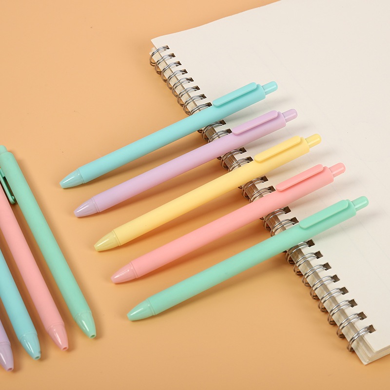 Bút bi bấm mực Gel đen vỏ màu Macaron ngòi 0.5mm bắt mắt _ BeTiny Stationery