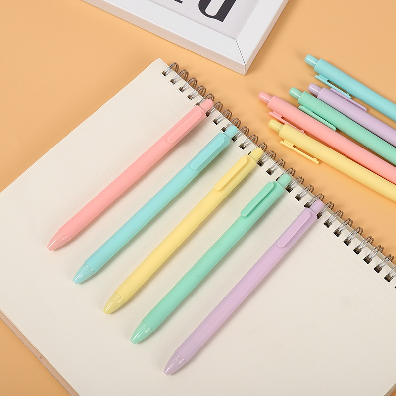 Bút bi bấm mực Gel đen vỏ màu Macaron ngòi 0.5mm bắt mắt _ BeTiny Stationery