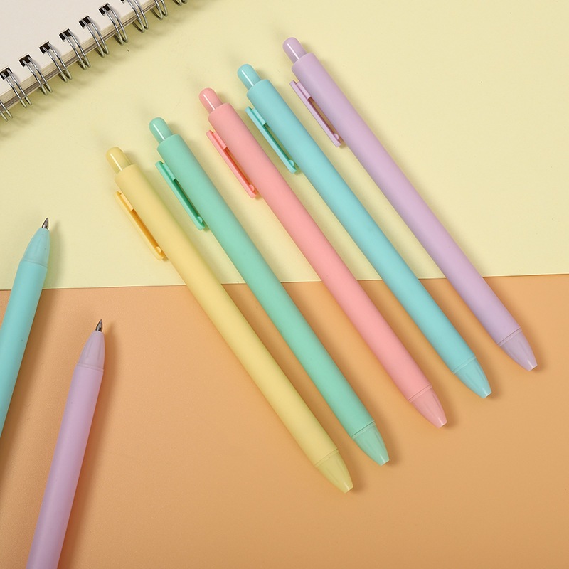 Bút bi bấm mực Gel đen vỏ màu Macaron ngòi 0.5mm bắt mắt _ BeTiny Stationery