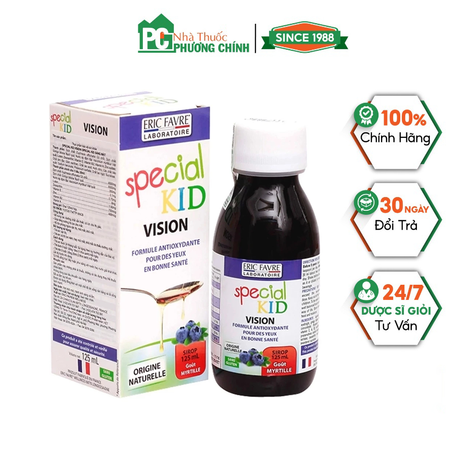 Siro Bổ Mắt Cho Bé Special Kid Vision Giúp Tăng Cường Thị Lực, Giảm Khô Mắt, Mỏi Mắt (Hộp 125ml)
