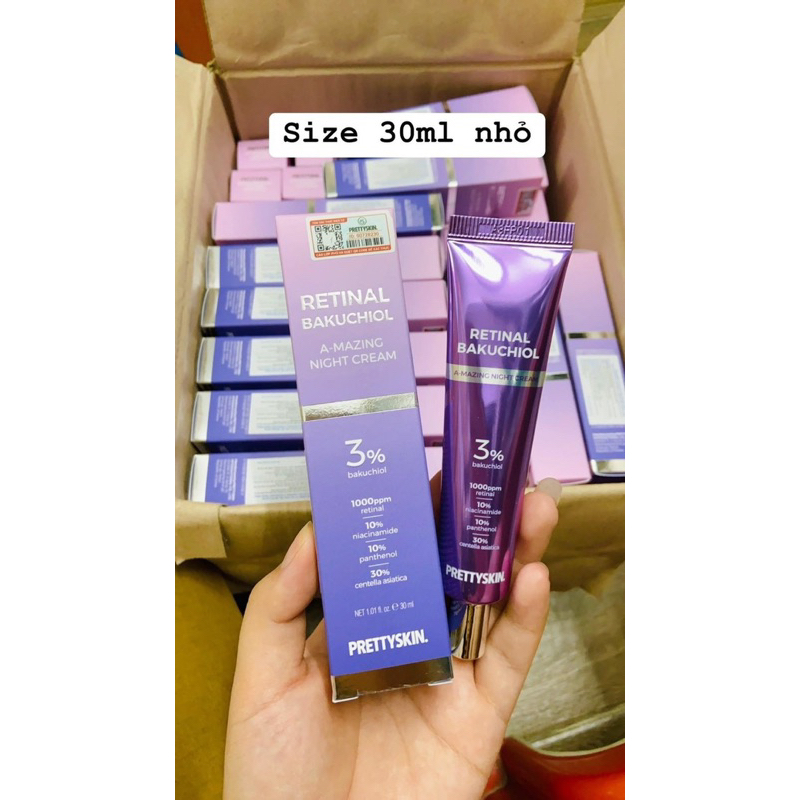 Retinal Pretty Skin, kem dưỡng Pretty Skin retinal bakuchiol A-mazing night cream tái tạo phục hồi, trẻ hóa làn da
