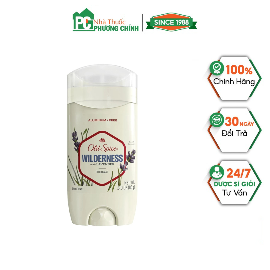 Lăn Khử Mùi Old Spice Wilderness With Lavender 85g (Sáp Xanh)