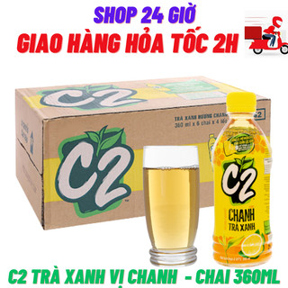 Trà xanh c2 chanh chai 230 ml thùng 24 chai