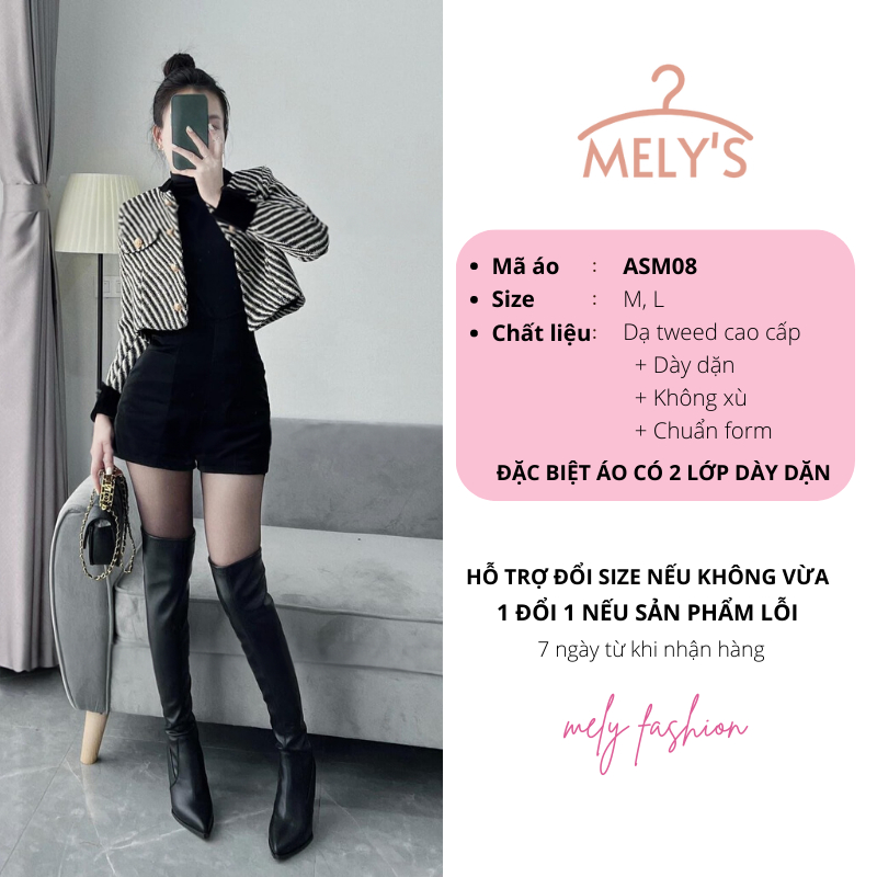 Áo khoác vest blazer nhung croptop dài tay cổ trụ hai lớp dáng ngắn lửng chất tuyết nhung màu đen ASM08