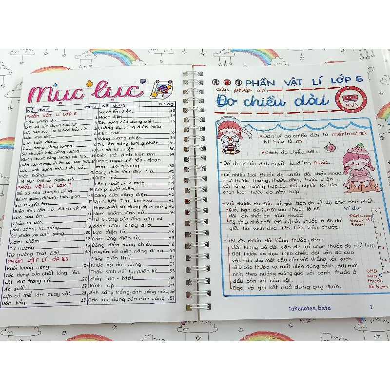 Sổ lò xo Takenote Lý - Hoá - Sinh