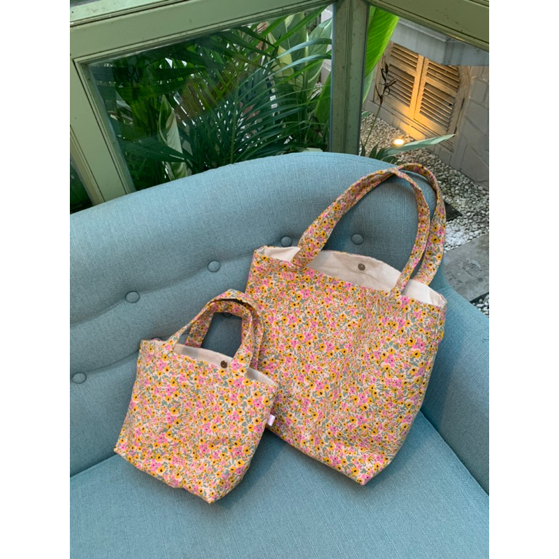 Túi tote Daisy - túi vải hoạ tiết 2 lớp dày dặn | OH.LINDA
