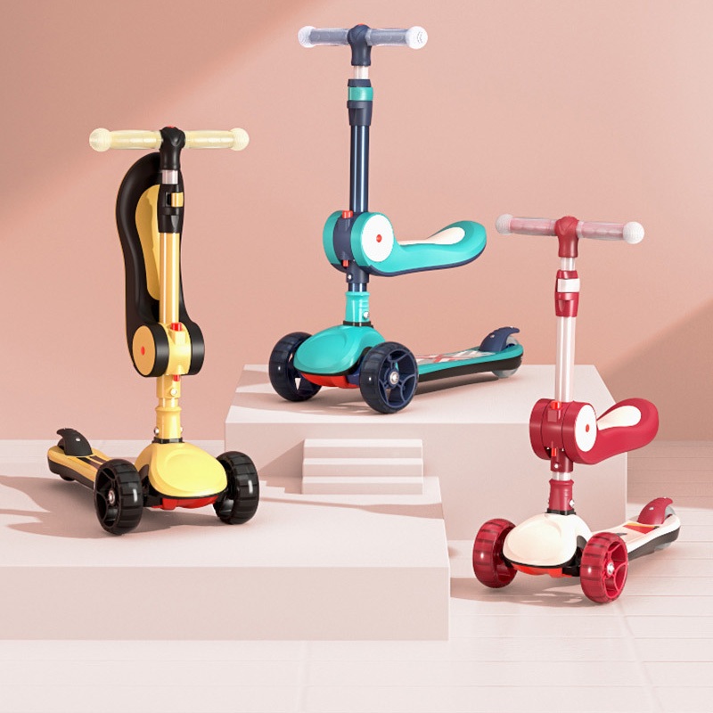 Xe trượt scooter trẻ em KUB cho bé 3-6 tuổi 2 trong 1 có thể ngồi và trượt cho bé trai và bé gái