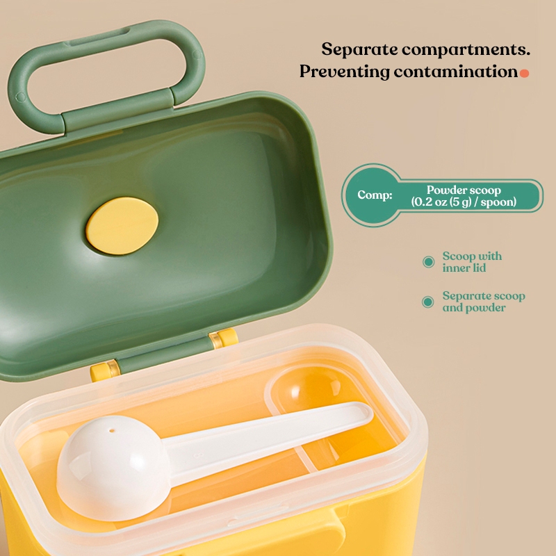 Hộp đựng sữa bột KUB 600ml có nắp đậy cho bé dạng hộp nhỏ có thể mang theo khi đi ra ngoài, dùng để đựng sữa bột gạo