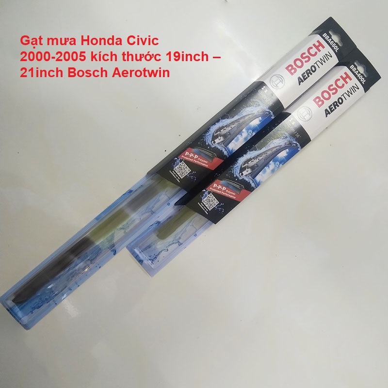 Gạt mưa Honda Civic 2000-2005 kích thước 19inch – 21inch Bosch Aerotwin