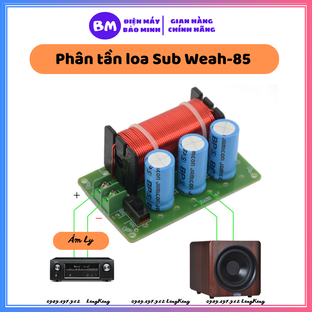 [1 mạch] Phân tần loa Sub Weah-85 dùng cho âm thanh gia đình | Mạch phân tần Sub hơi hoặc Sub điện | Loa siêu trầm