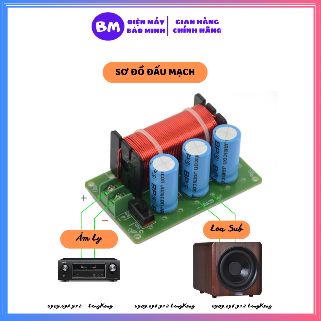 Phân tần loa Sub Weah-85 dùng cho âm thanh gia đình | Mạch phân tần Sub hơi hoặc Sub điện | Loa siêu trầm
