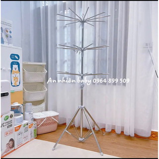 Cây phơi đồ inox đa năng,cây phơi quần áo thông minh,cáy phơi đồ áo gấp gọn inox 3 tầng